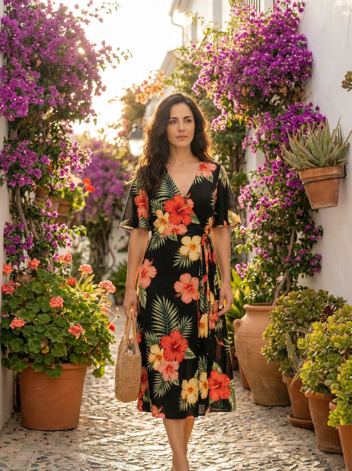 Vestido Artesanal Tropical Negro - Foto 2