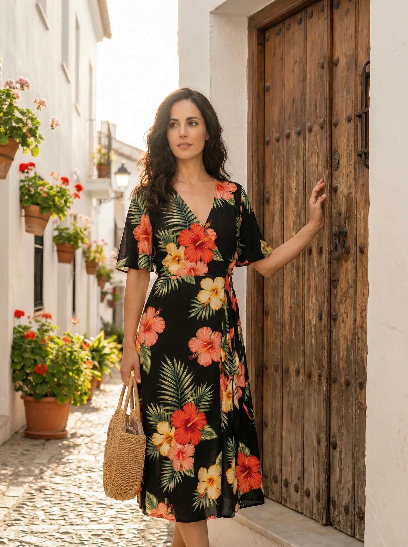 Vestido Artesanal Tropical Negro - Foto 3